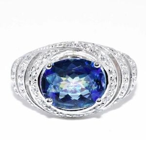 TIMELESS 3.30CT NATURAL BLUE & WHITE TOPAZ RING